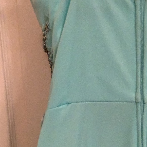 Gown B Darlin PROM formal dress light green sheer over beautiful beads s… - Picture 13 of 16